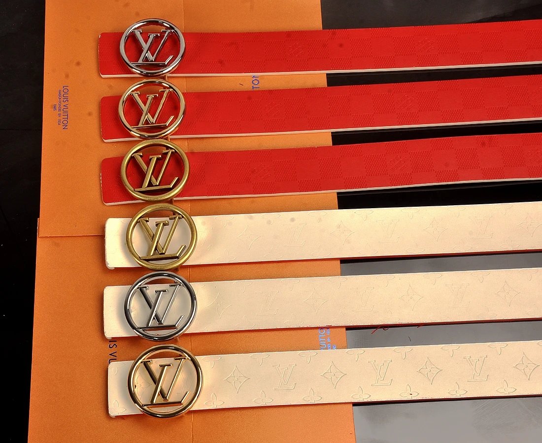 Louis Vuitton LV Initiales Belt Red Damier Canvas Belt - 3