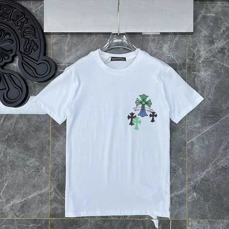 Chrome Hearts Multi-Cross Tee - White (Green/Blue/Black Crosses)
