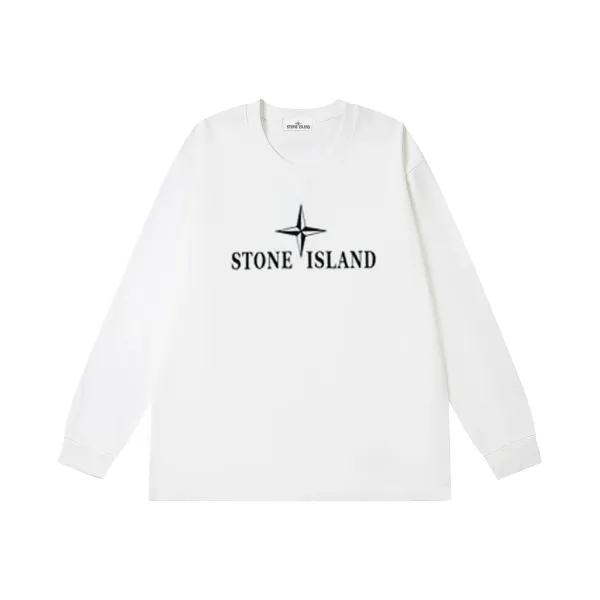 Stone Island Logo Long Sleeve T-Shirt Navy - 6