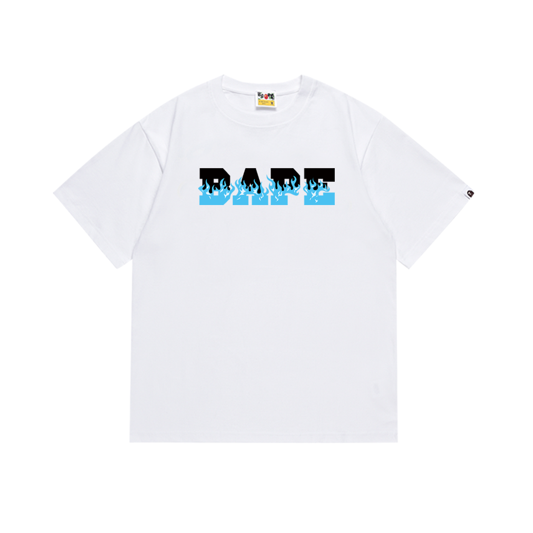 BAPE Ice Logo Text Tee White Blue