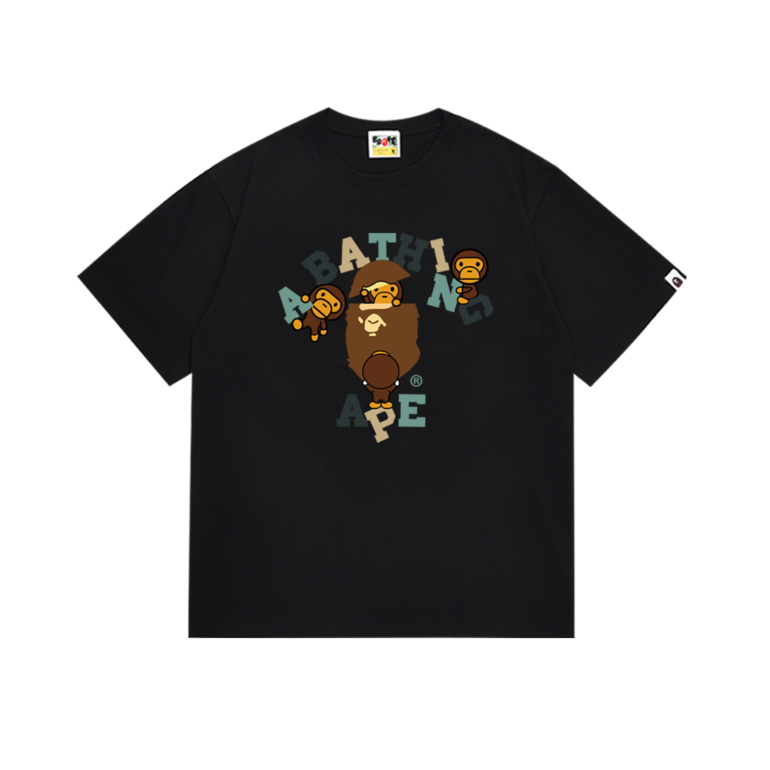 A Bathing Ape A Bathing Ape Multi-Monkey Black T-Shirt Black