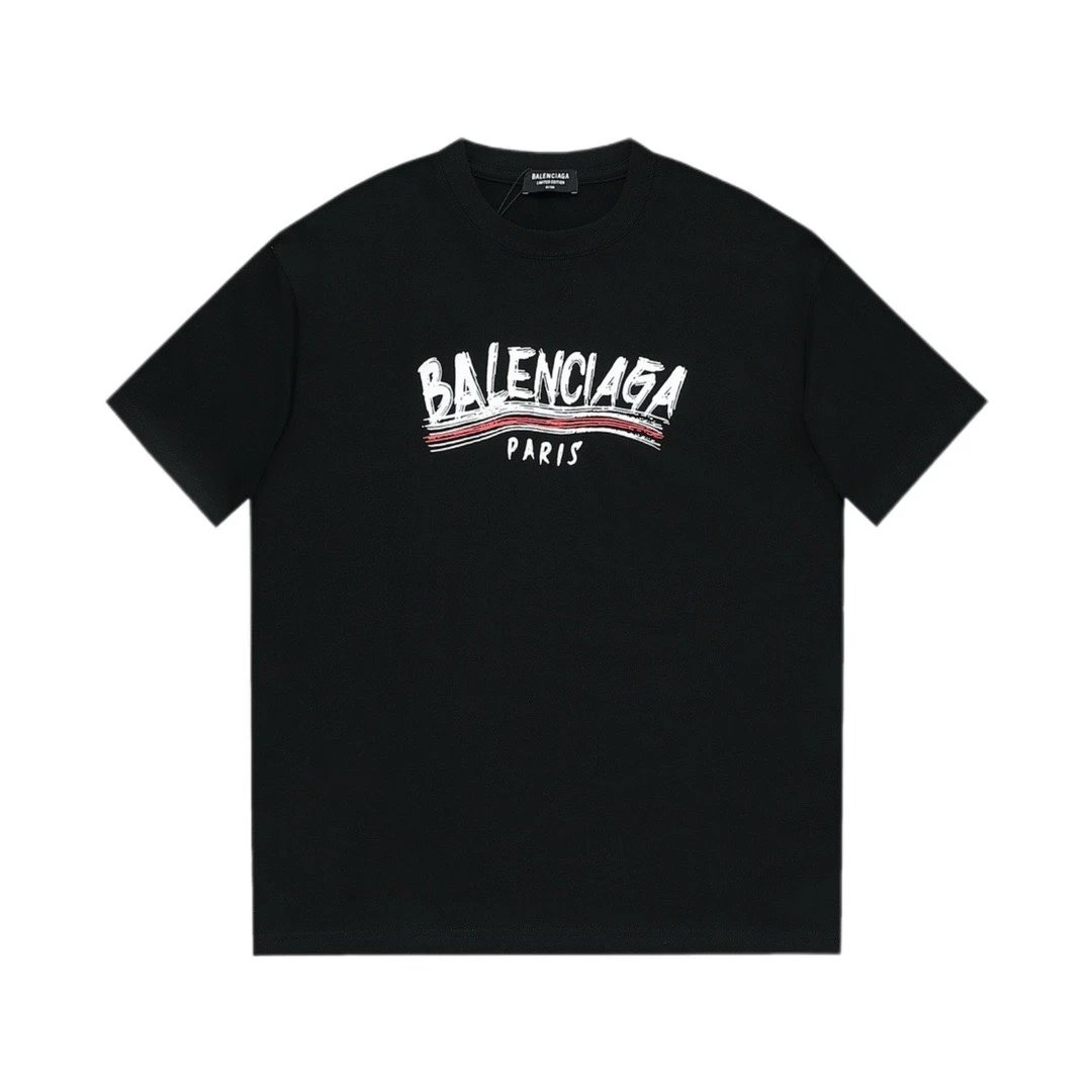 Balenciaga Paris Graffiti Script Tee Black