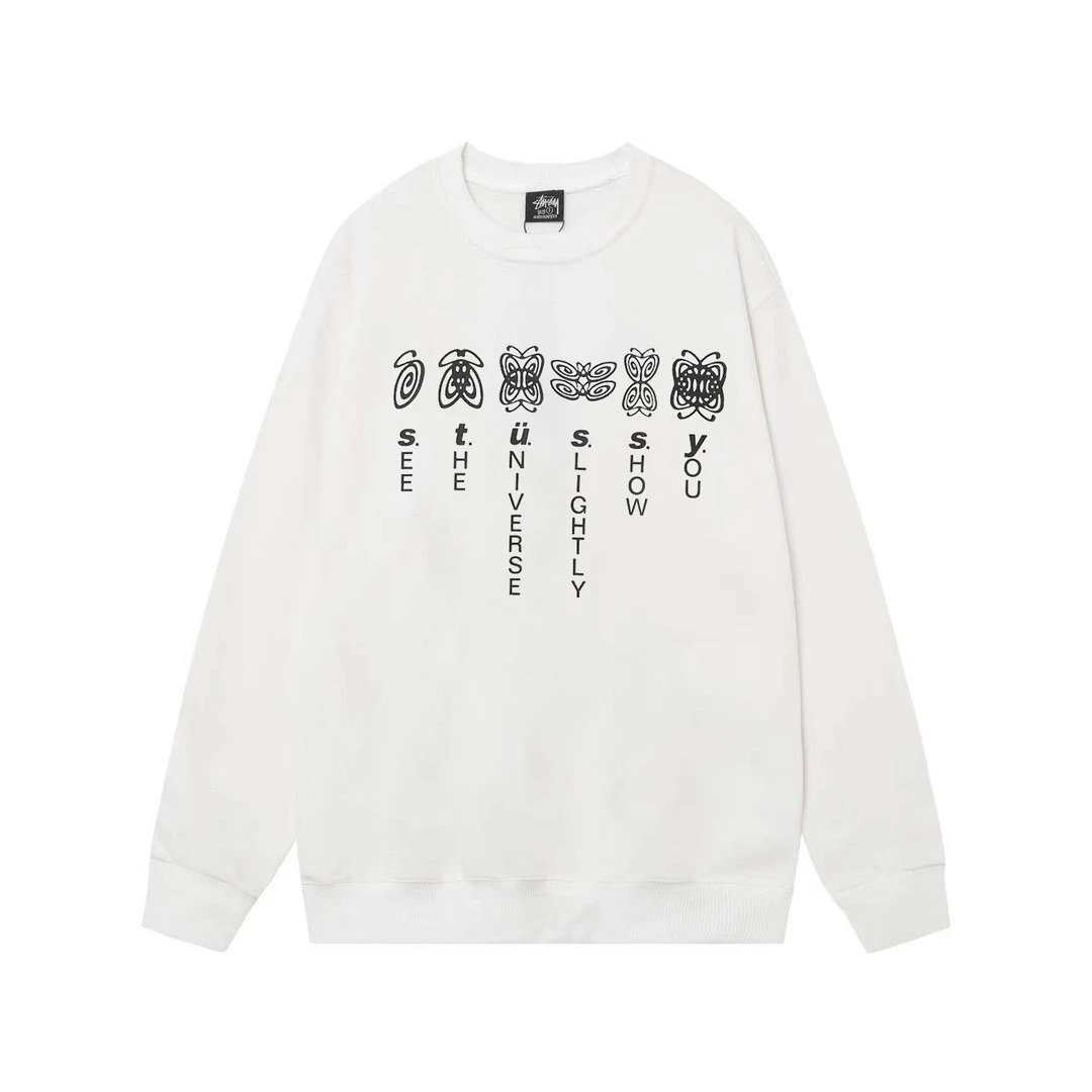 Stussy + Graphic Sweatshirt + White