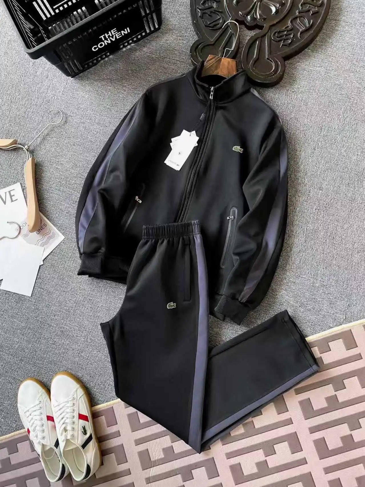 Lacoste Track Suit Set Red and Black Tracksuit - 8