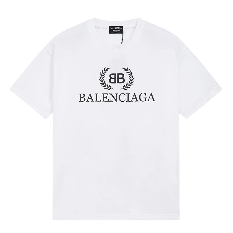 Balenciaga BB Laurel Wreath Logo Tee White