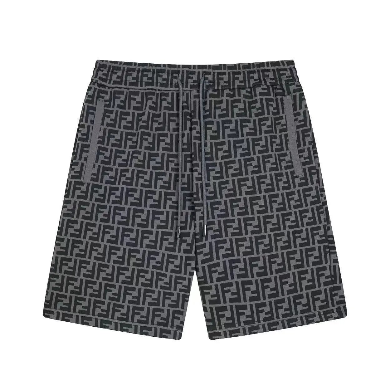 Fendi FF Monogram Sweat Shorts Grey Black