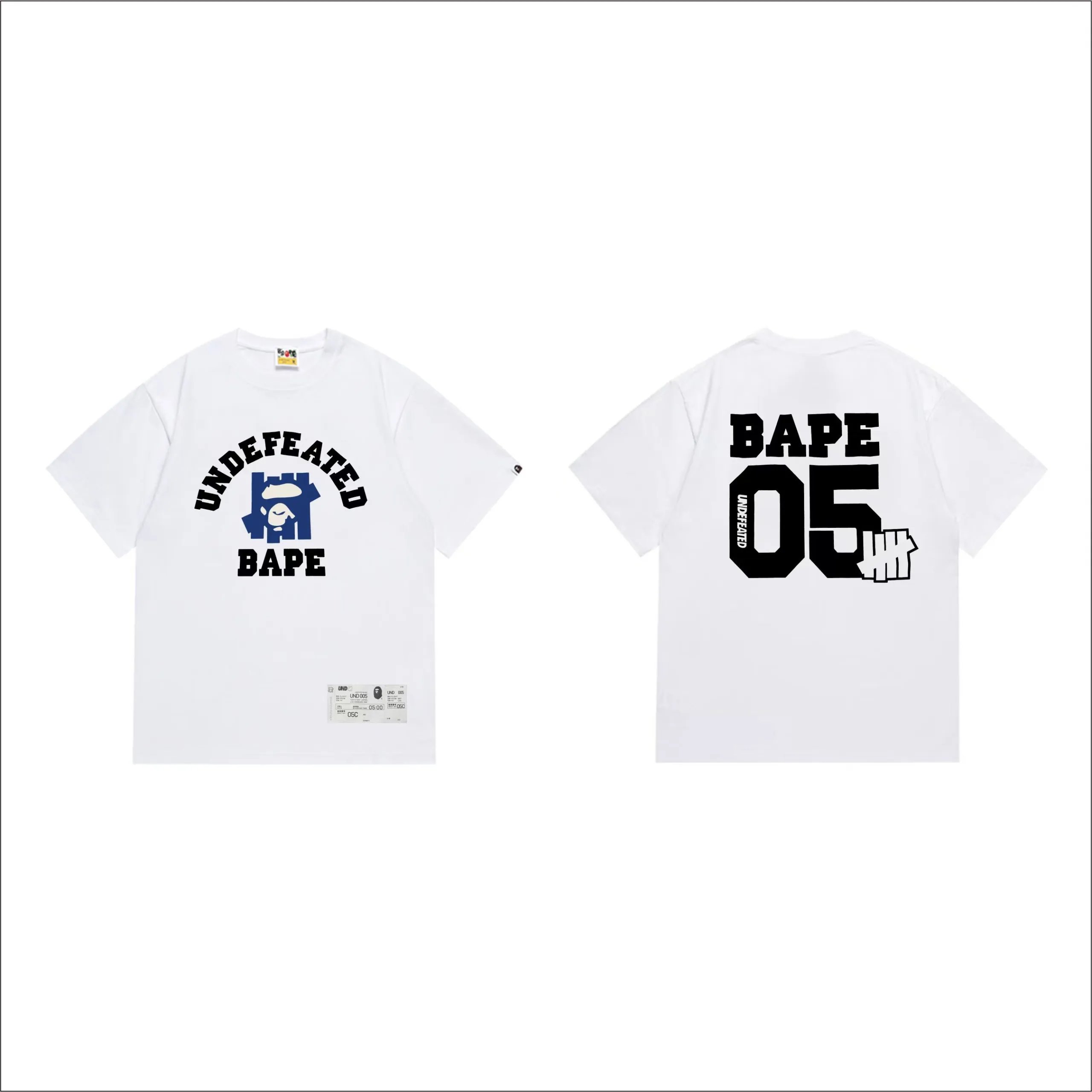 A Bathing Ape x Heron Preston Logo Graphic Blue T-Shirt - 10