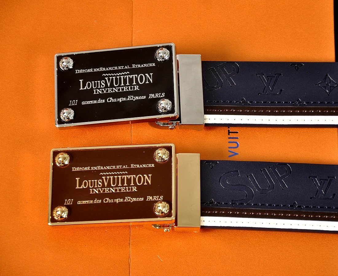 Louis Vuitton x Supreme Monogram Stripe Belt Black - 4