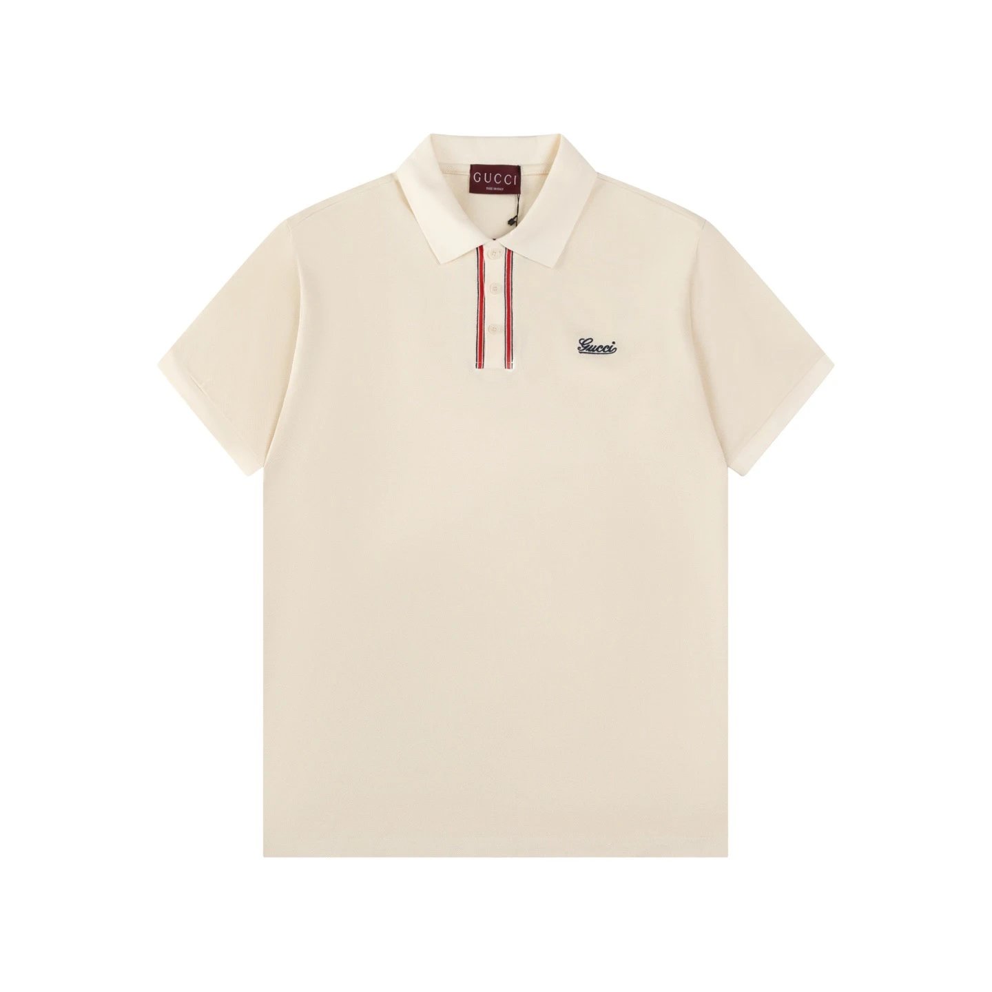 Gucci Script Logo Web Stripe Polo Cream