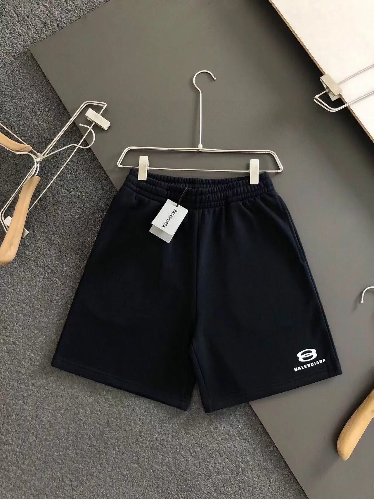Balenciaga BB Logo Sweat Shorts Navy