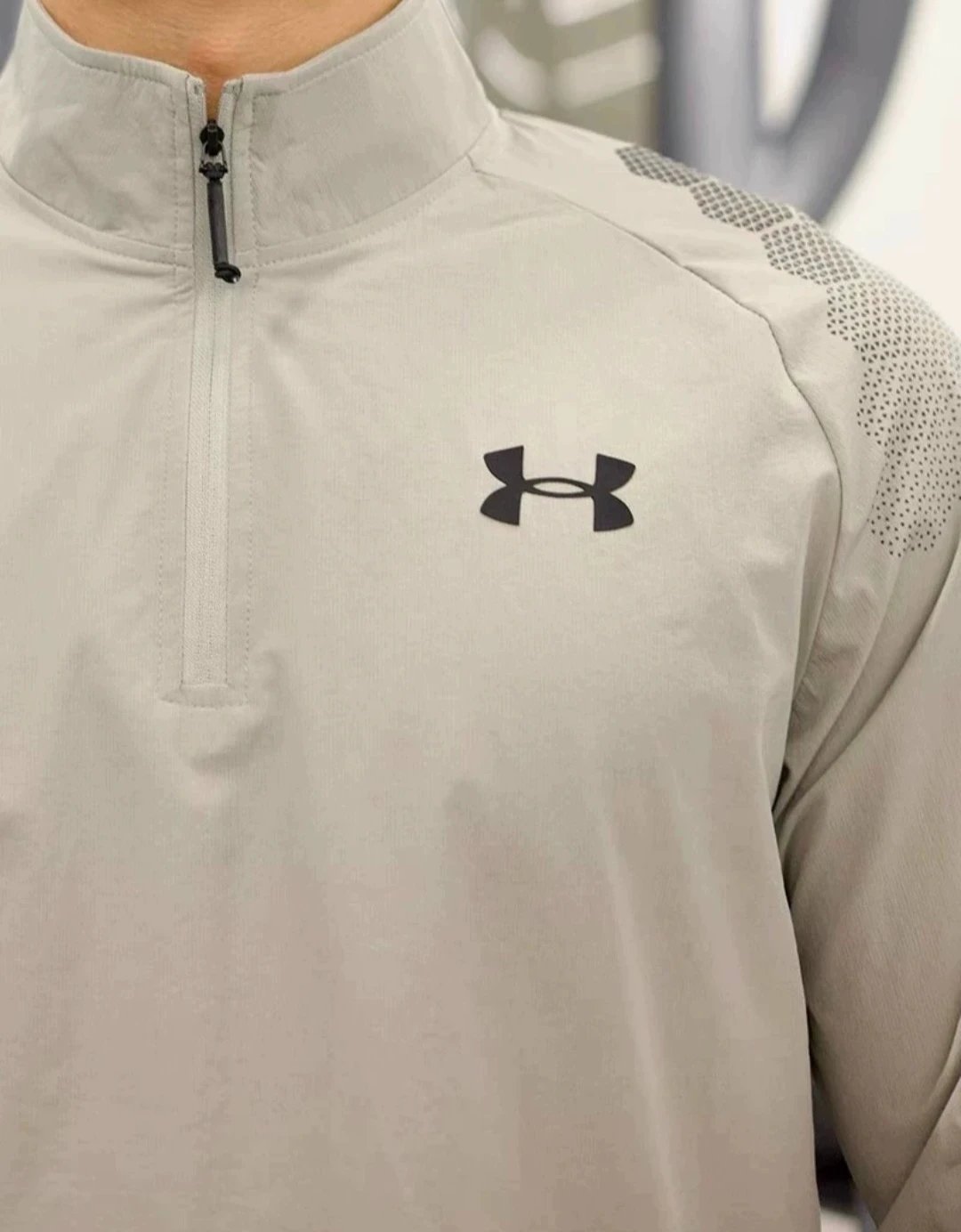 Under Armour HeatGear Half-Zip Base Layer White / Blue - 13