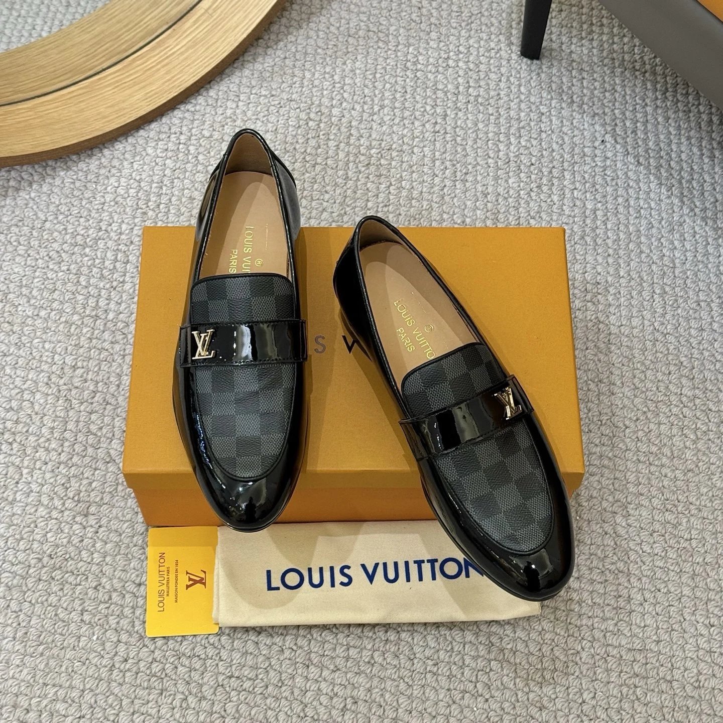 Louis Vuitton Vendome Loafer Damier Patent Black