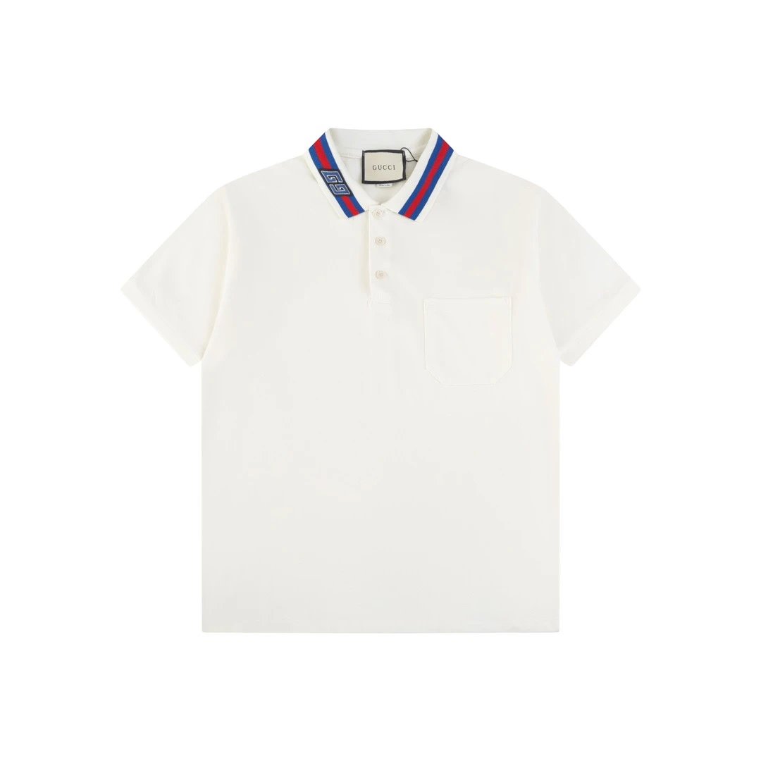 Gucci GG Web Collar Logo Polo White