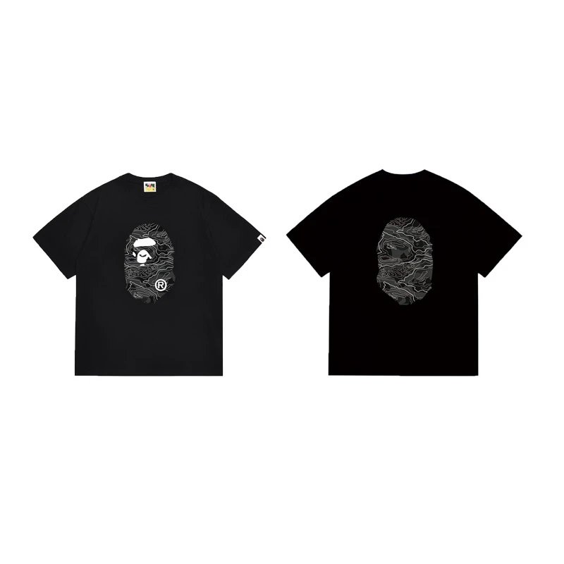 BAPE Ape Head Topographic Tee Black