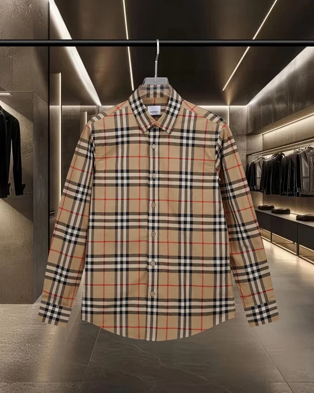 Burberry Shirts Long-sleeve plaid button-up shirt product detail image 9