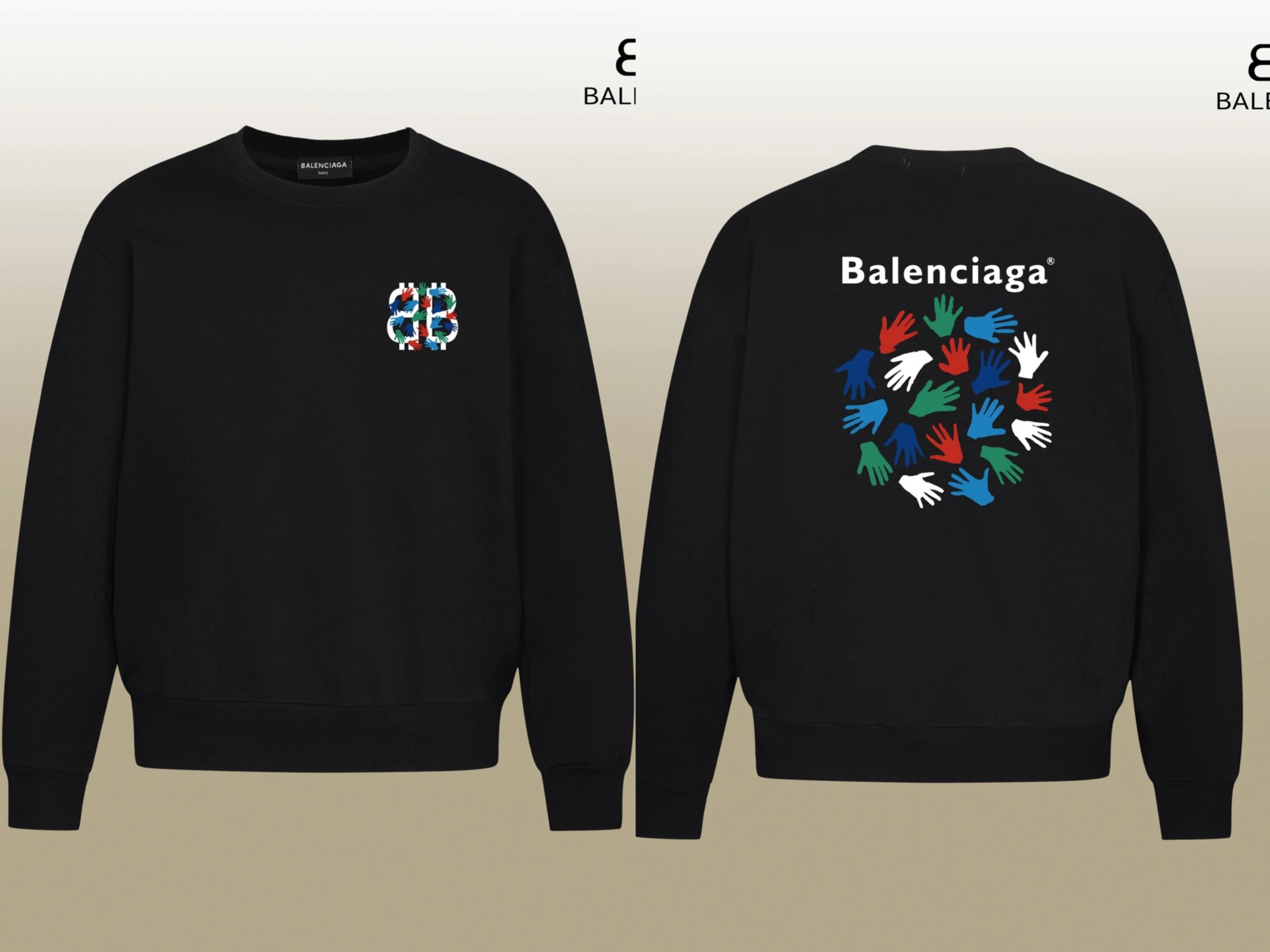 Balenciaga Logo Print White Hoodie - 7