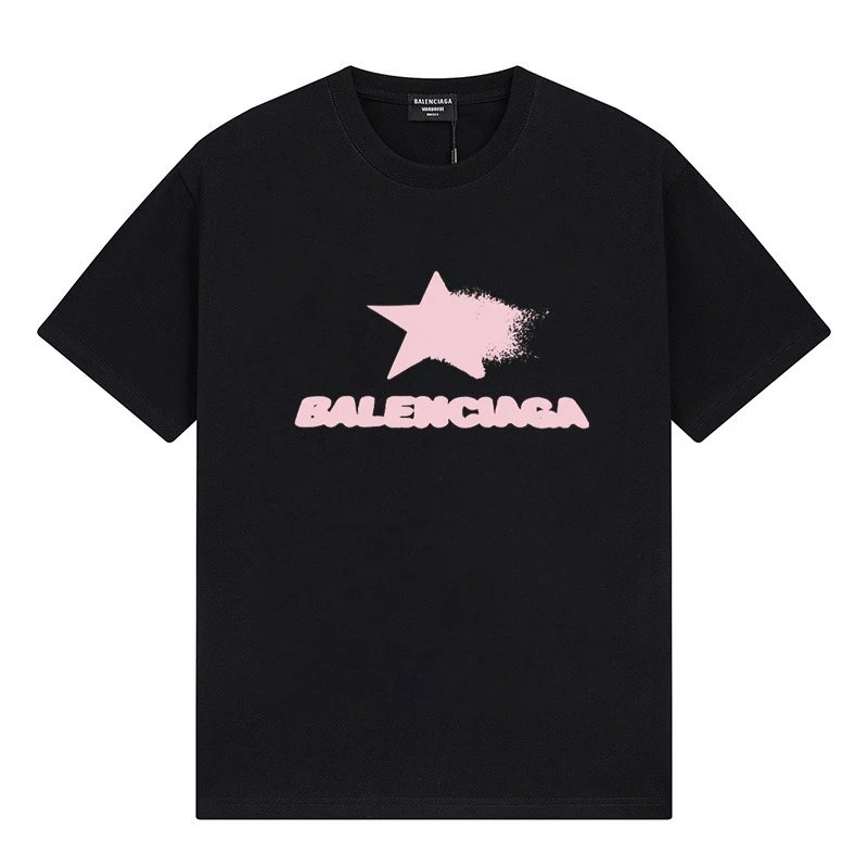 Balenciaga Shooting Star Graphic Tee Black Pink