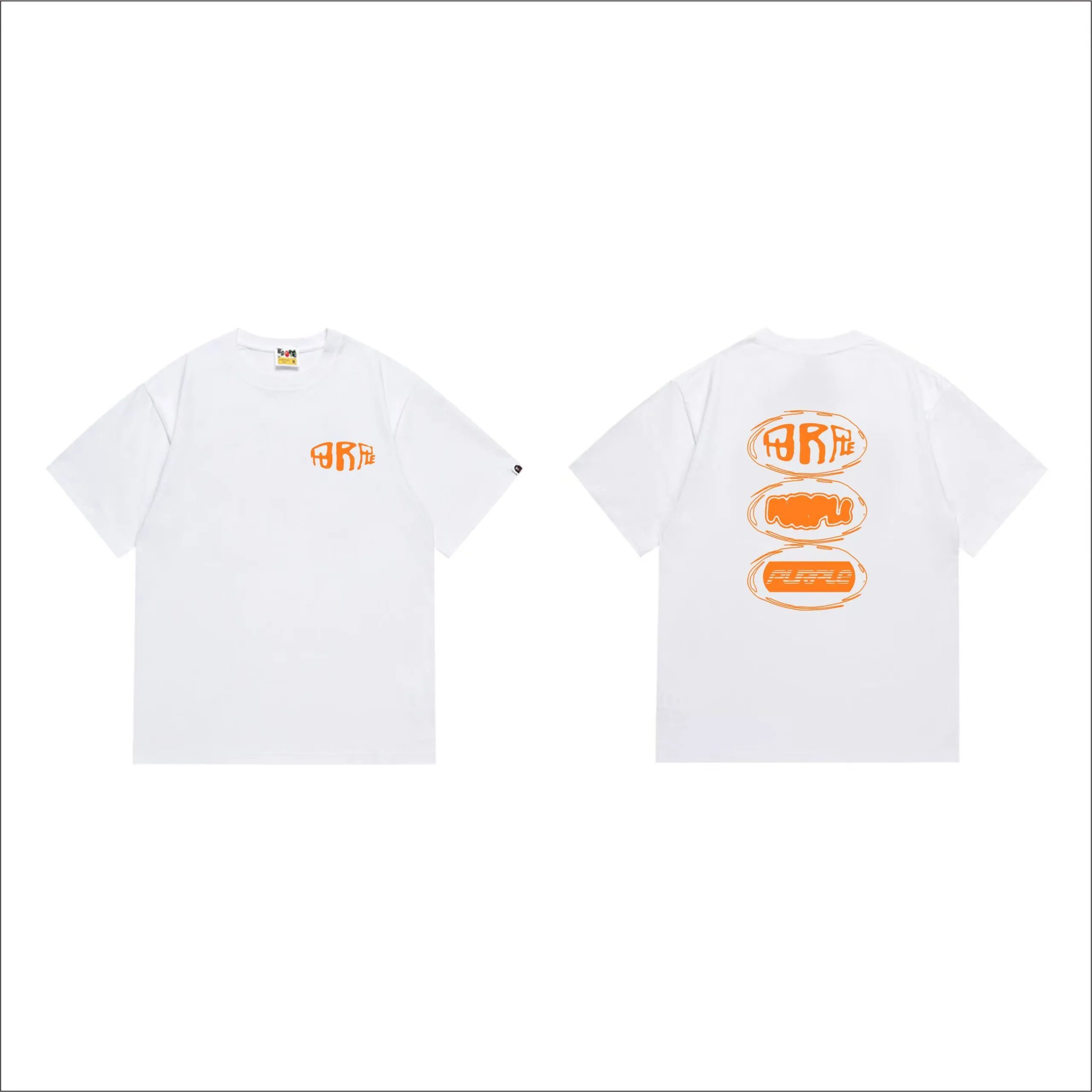 BAPE x Purple Brand Oval Logo Tee White Orange