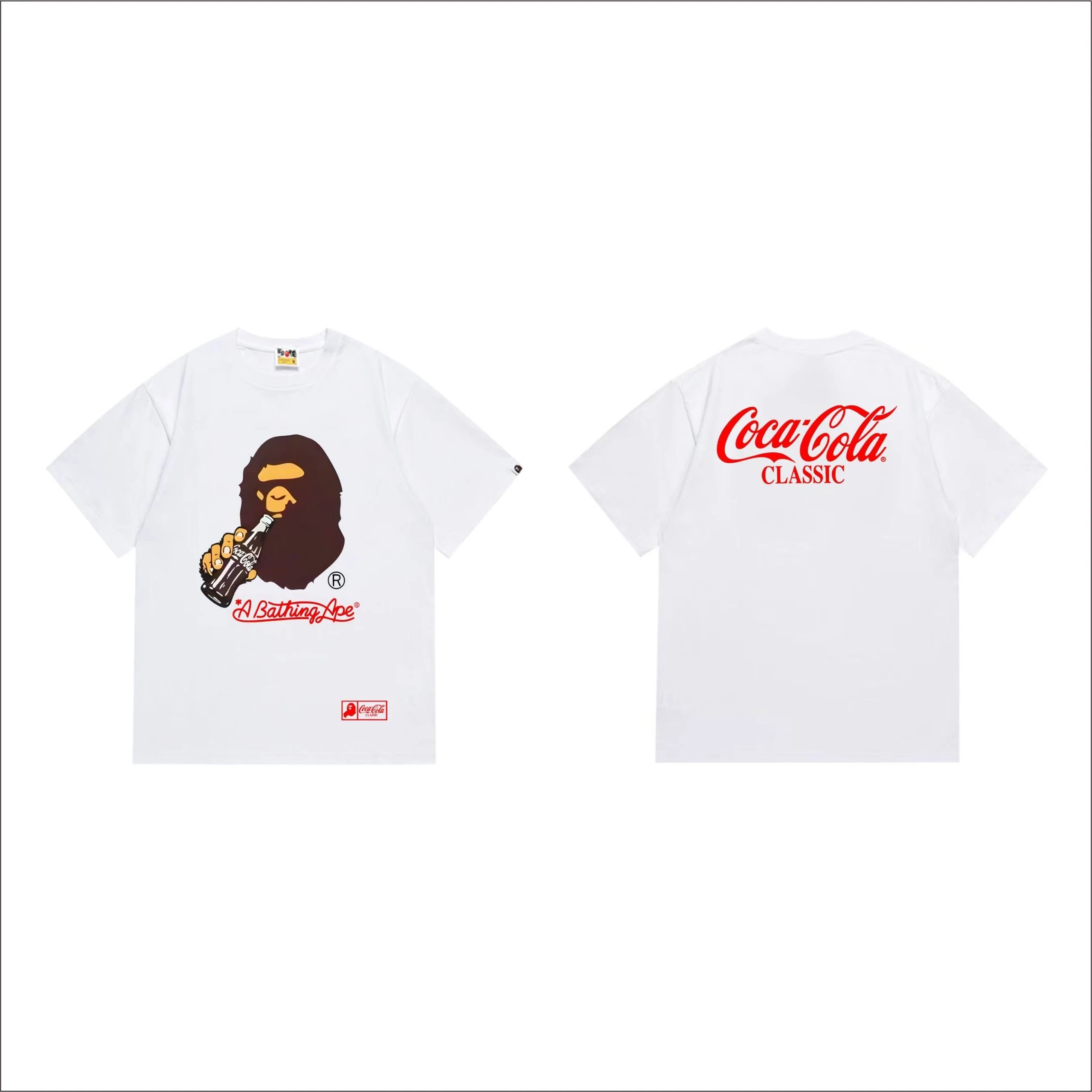 A Bathing Ape x Heron Preston Logo Graphic Blue T-Shirt - 14