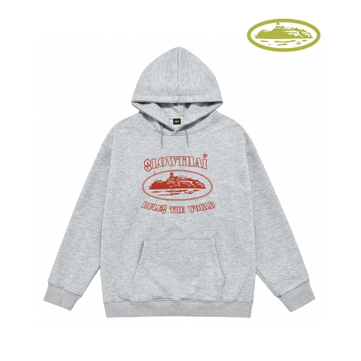 Design Vintage Ship Logo Heather Gray Hoodie - 6