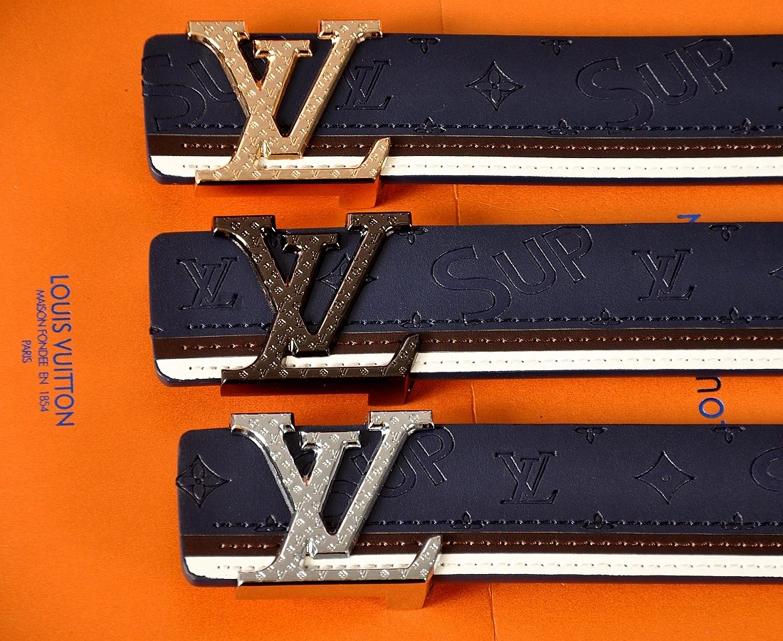 Louis Vuitton x Supreme Monogram Stripe Belt Black - 5
