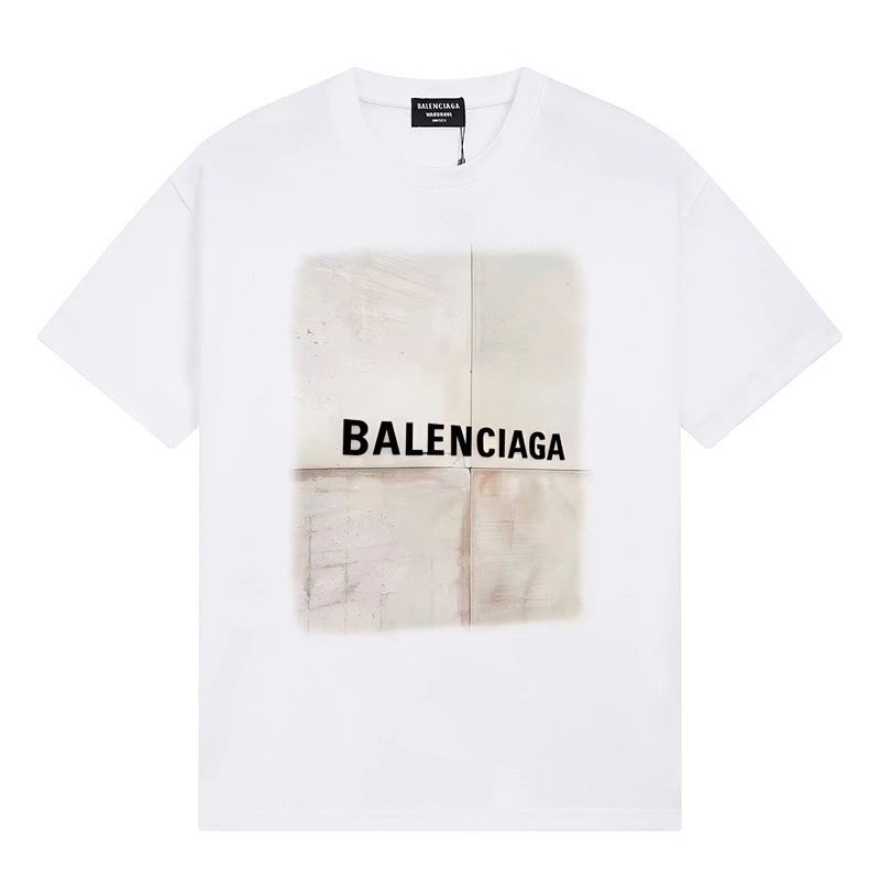 Balenciaga Folded Paper Print Tee White