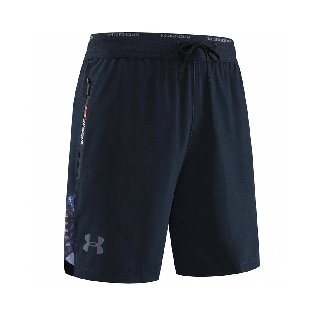 Under Armour Stretch Woven Training Shorts Navy Graphic Panel