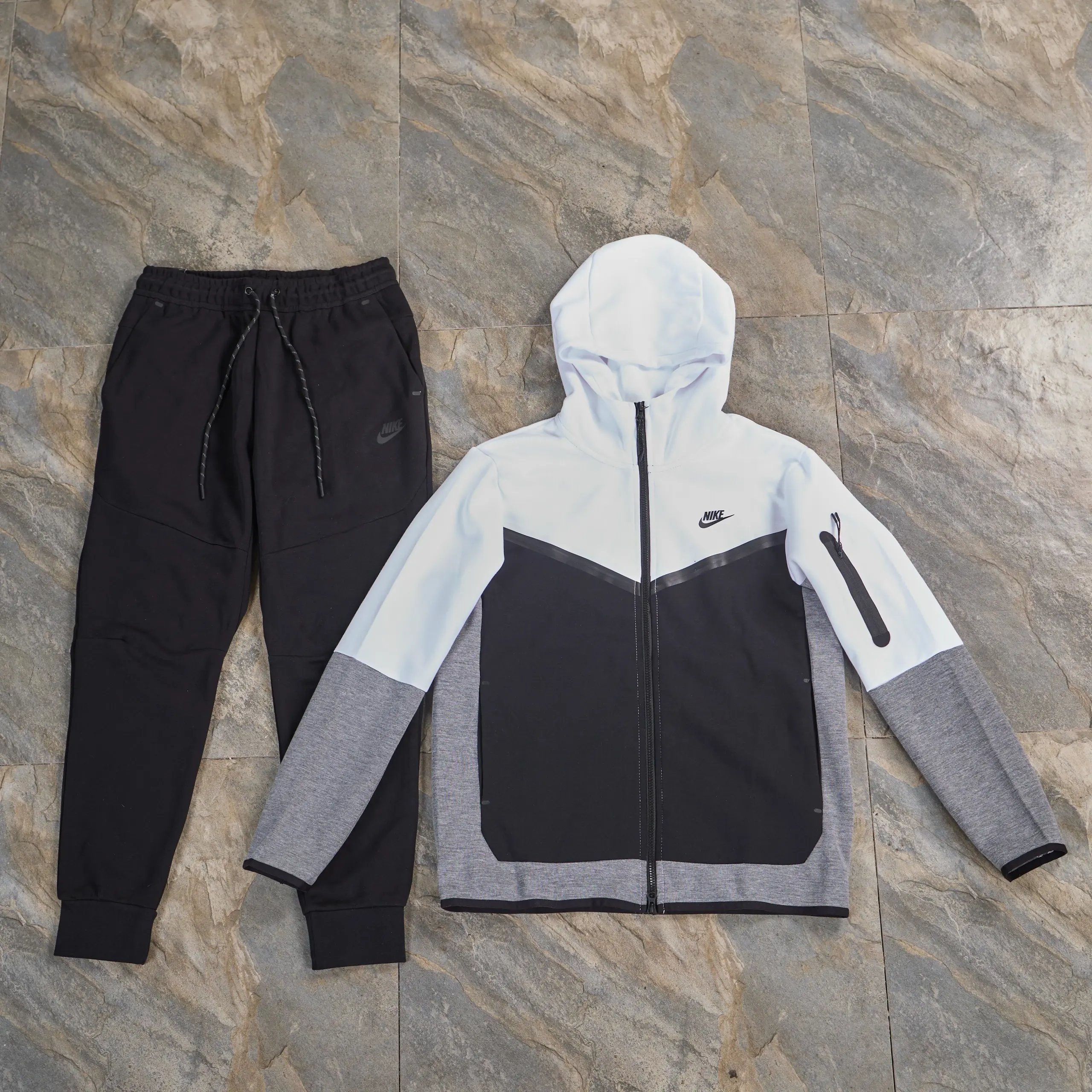 【 DX38 】 Hooded Zipper Casual Jacket and Small Foot Guard Pants Set