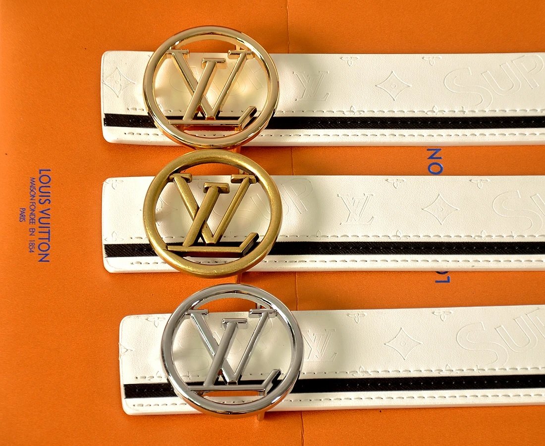 Louis Vuitton x Supreme Monogram Stripe Belt Black - 9