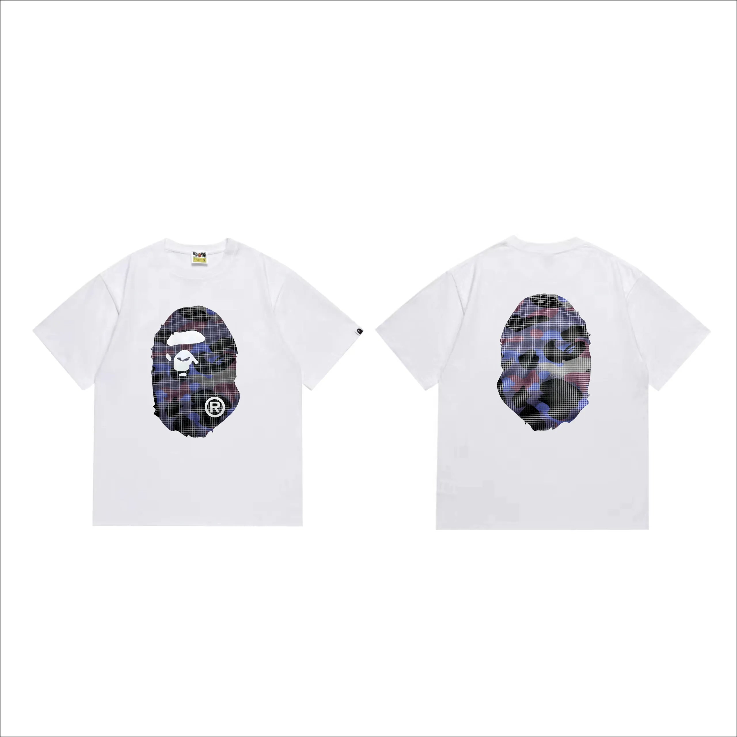 A Bathing Ape x Heron Preston Logo Graphic Blue T-Shirt - 8