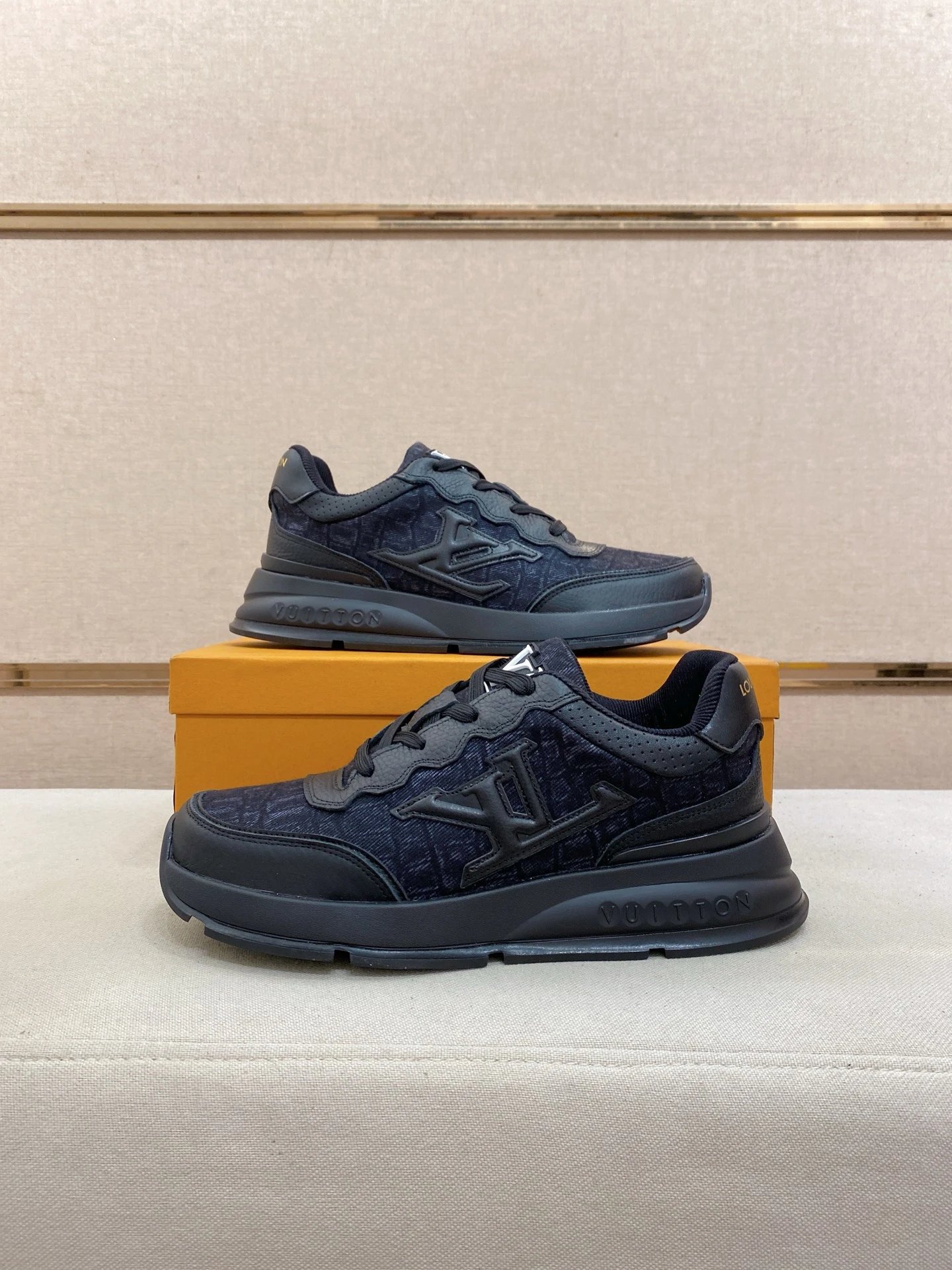 Louis Vuitton Run Away Sneaker All Navy Denim Monogram