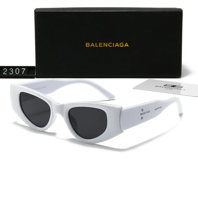 Balenciaga Cat-Eye Sunglasses White Frame Dark Lens #2307