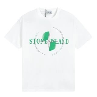 Stone Island Compass Logo Tee White Green