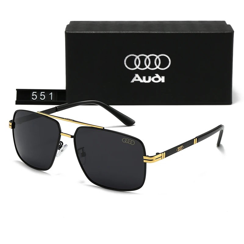 Design Audi 551 Aviator-Style Black Gold Sunglasses - 1