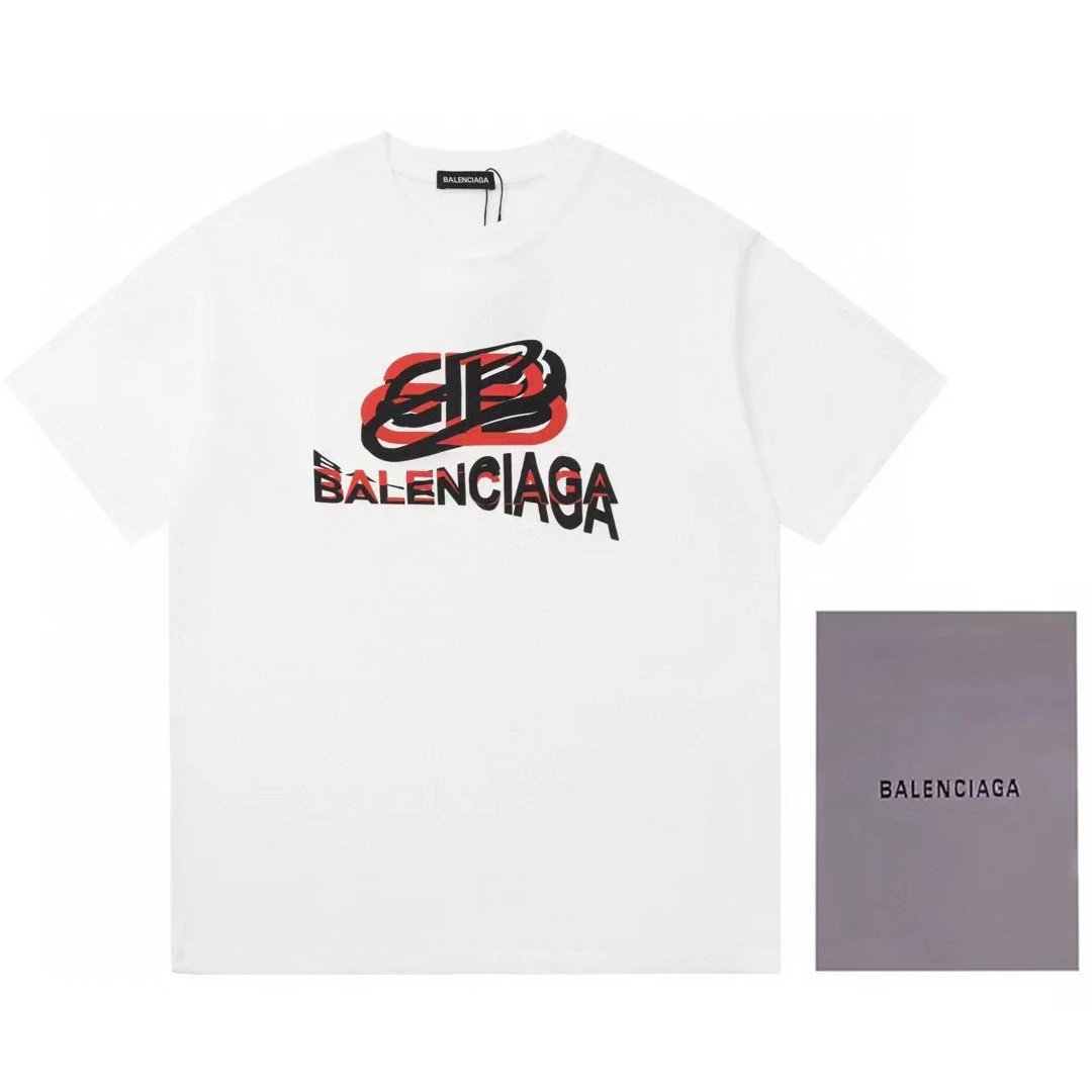 Balenciaga BB Scribble Graphic Tee White