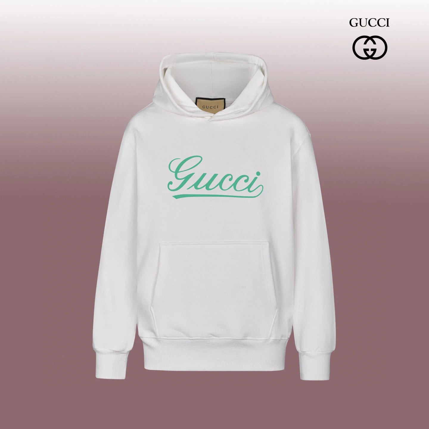 Gucci Logo Print White Hoodie - 5