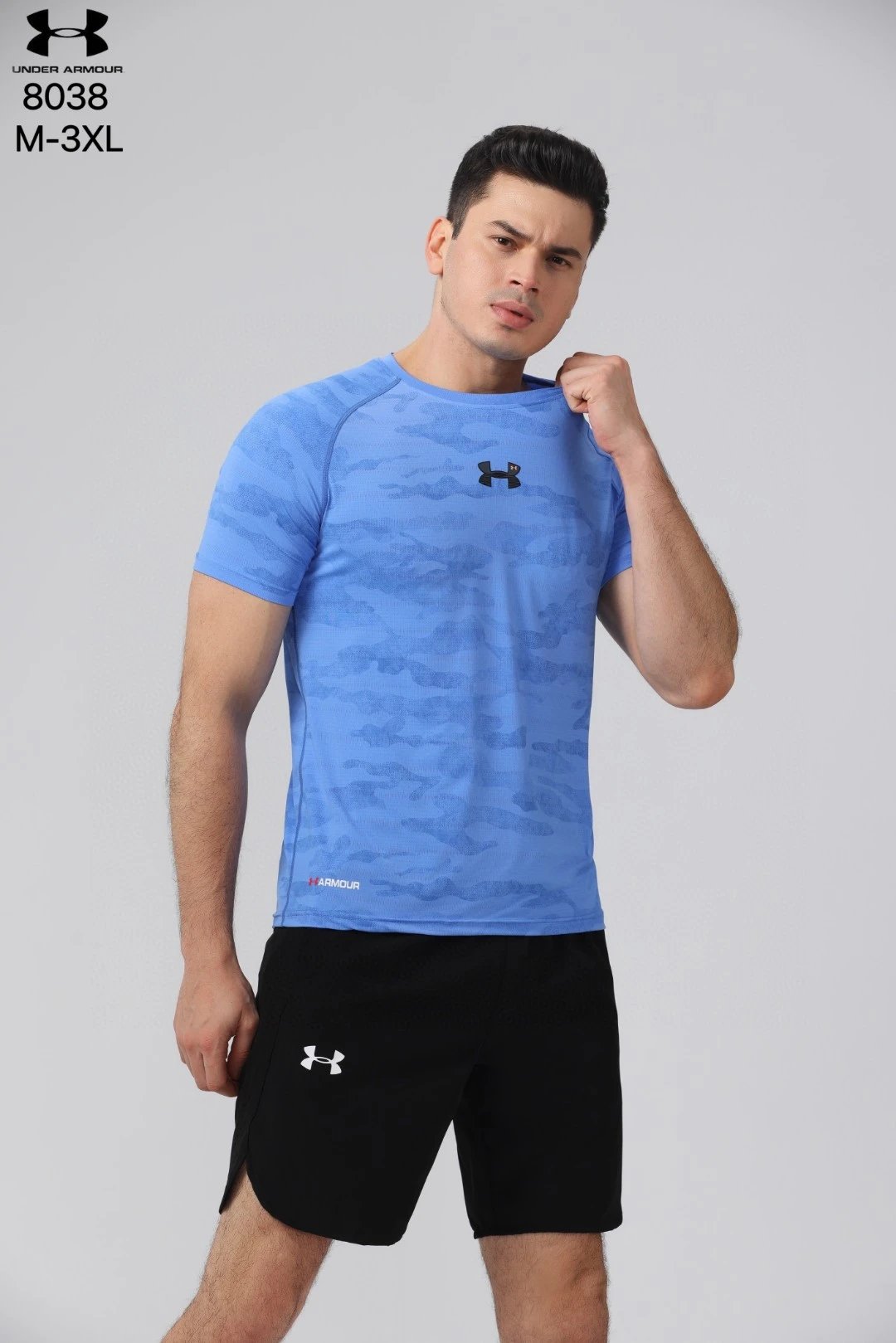 Under Armour HeatGear Compression Tee Blue Camo