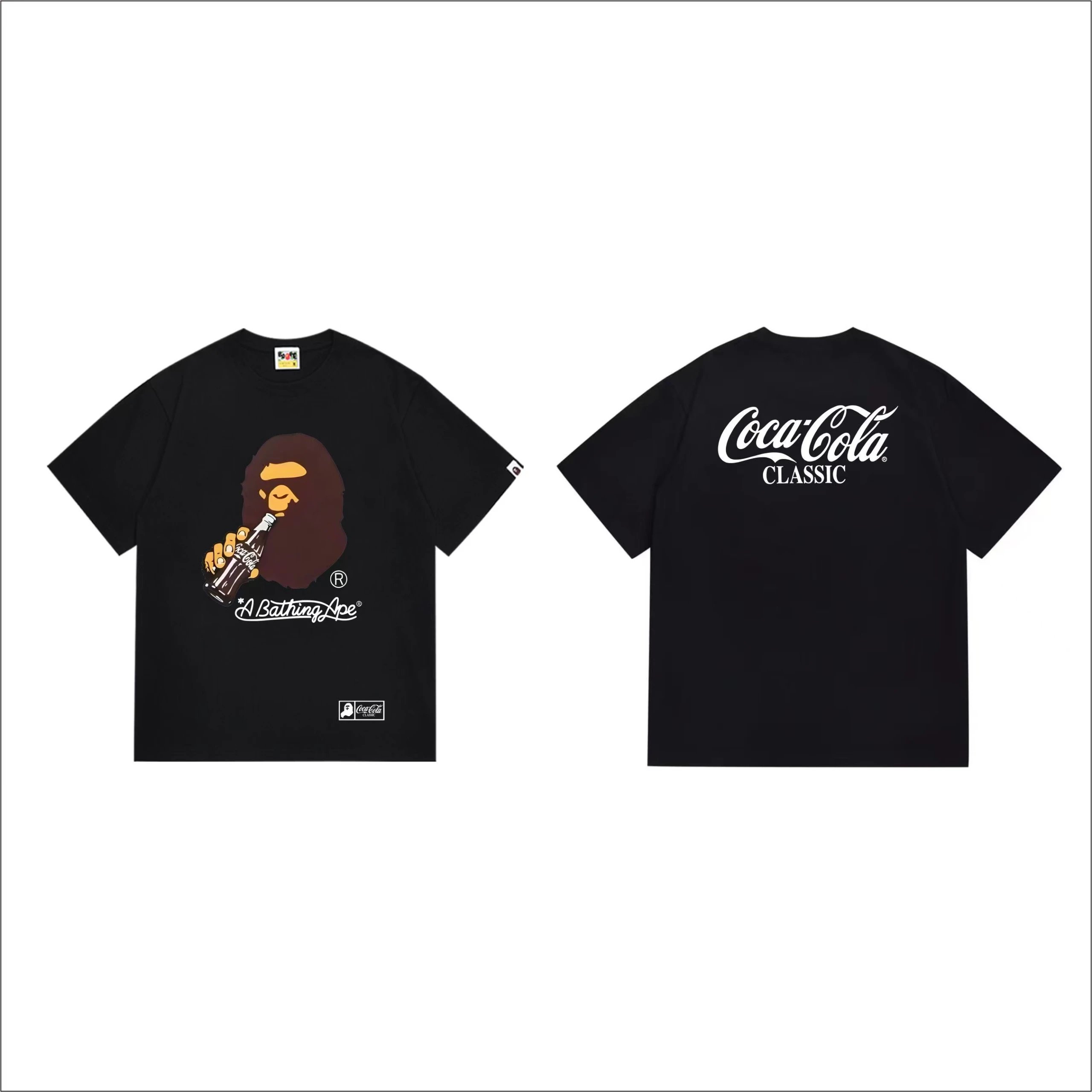 BAPE x Coca Cola Classic Ape Drinking Tee Black