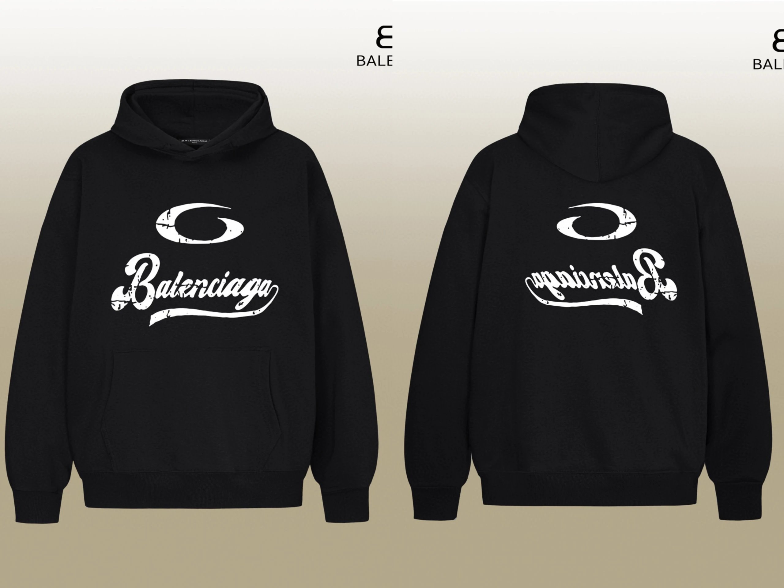 Balenciaga Logo Wave Hoodie White - 3