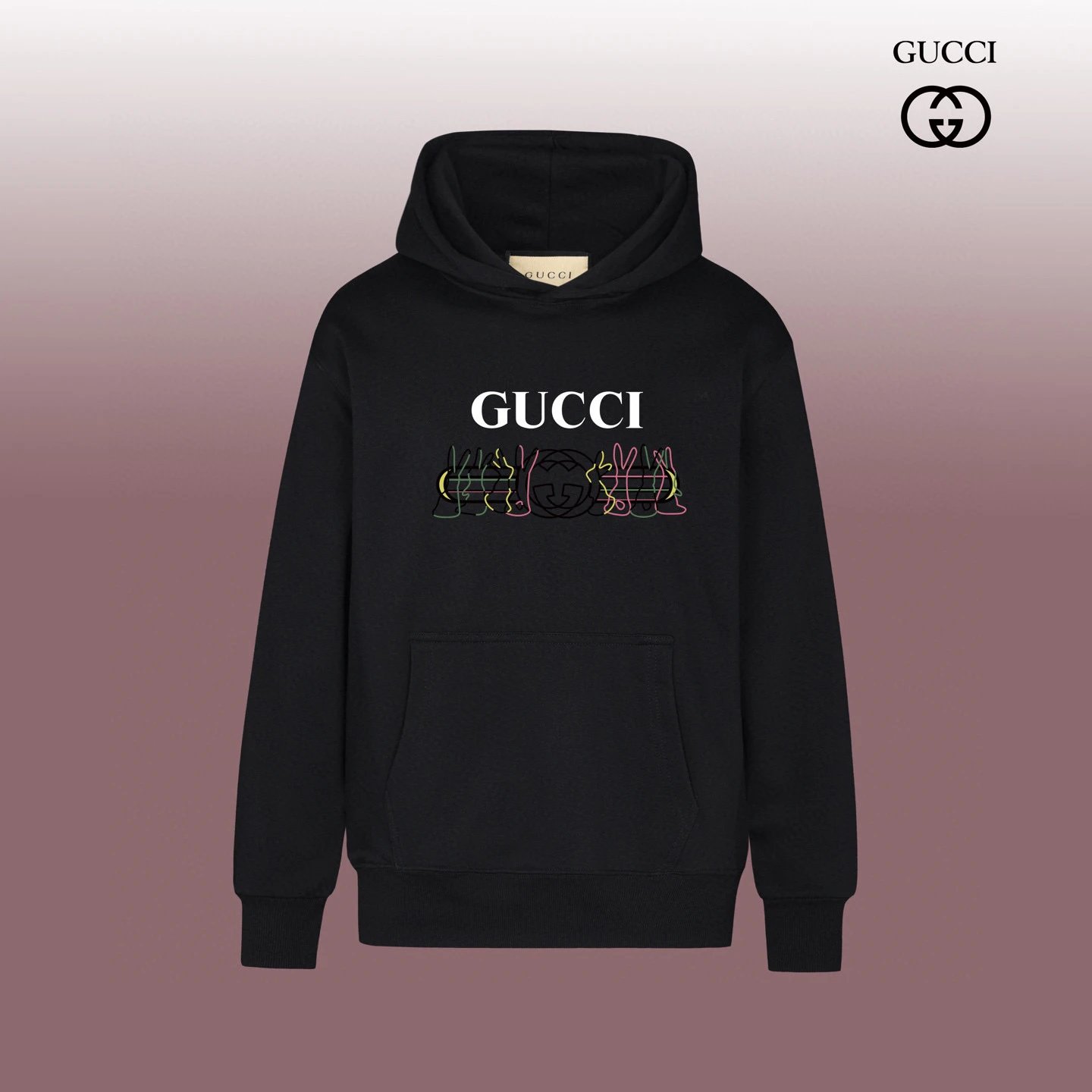 Gucci Logo-Strip Hoodie Black - 9