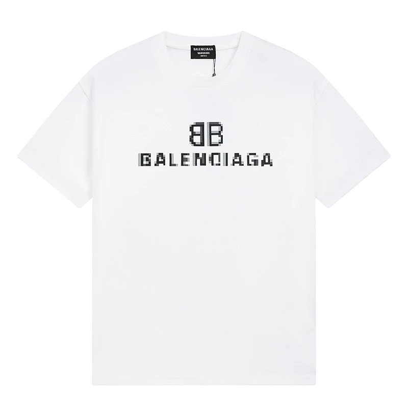Balenciaga BB Pixel Logo Tee White