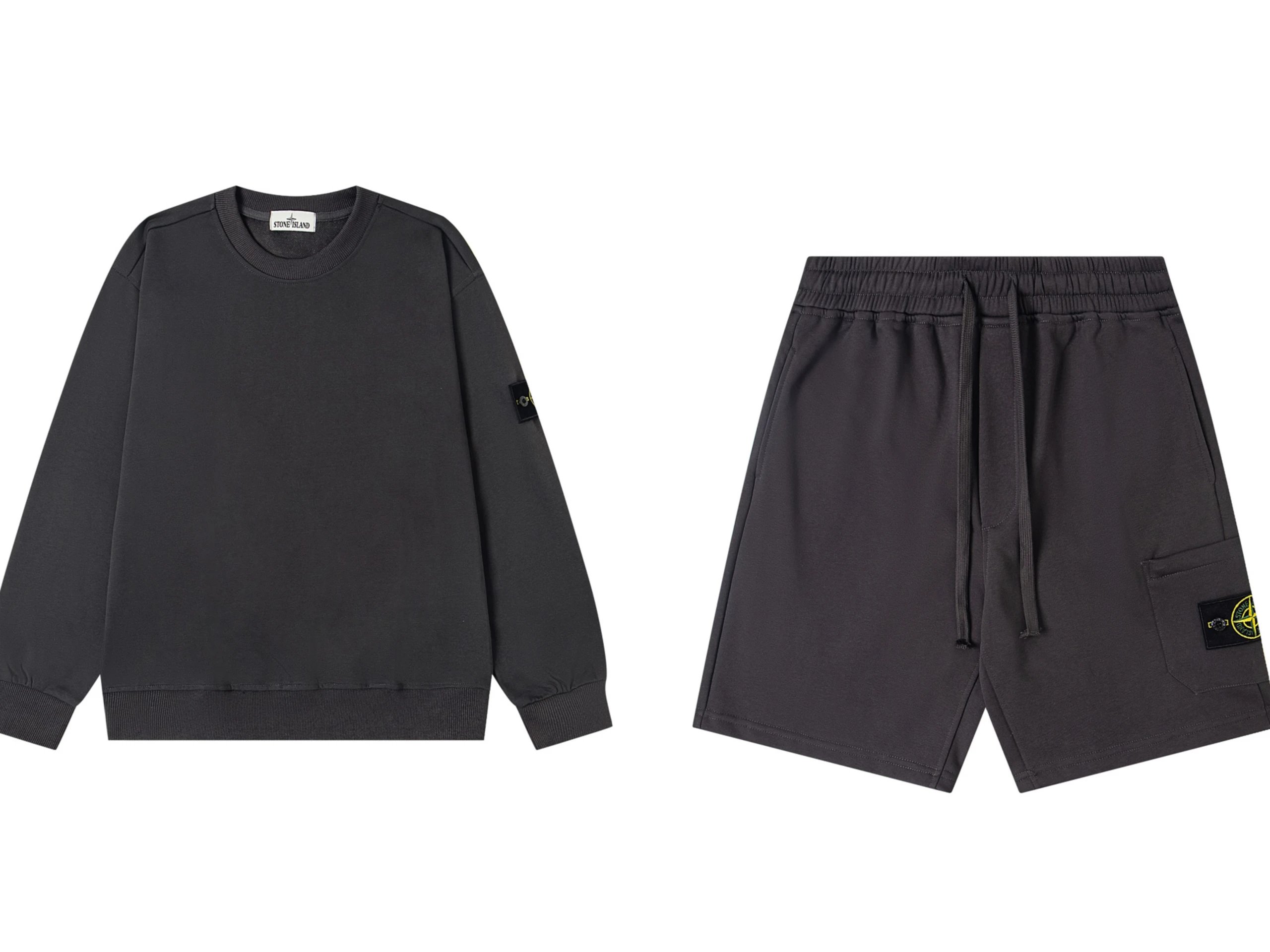 Stone Island Crewneck Sweatshirt and Jogger Pants Gray Set - 11