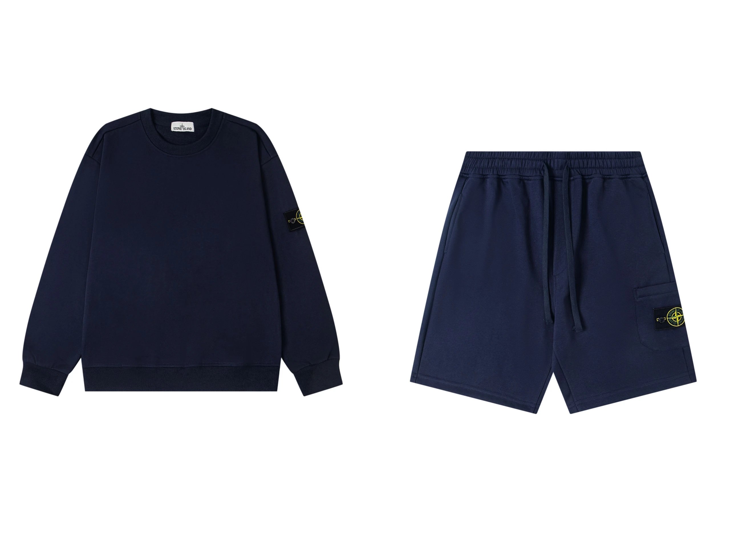 Stone Island Crewneck Sweatshirt and Jogger Pants Gray Set - 10