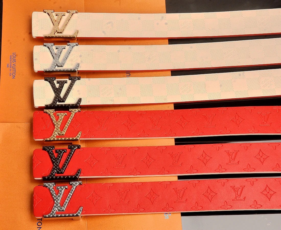Louis Vuitton LV Initiales Belt Red Damier Canvas Belt - 5