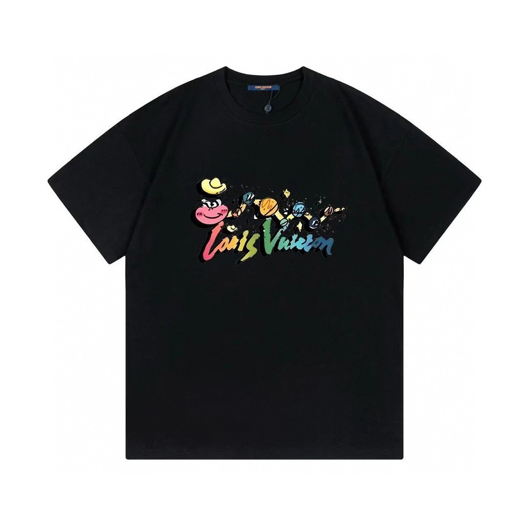 Louis Vuitton Graffiti Logo Character Tee Black