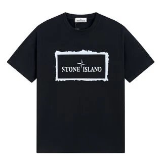 Stone Island Stencil Logo T-Shirt Black