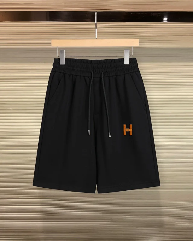 Hermès Shorts Embroidered H elastic-waist drawstring product detail image 3