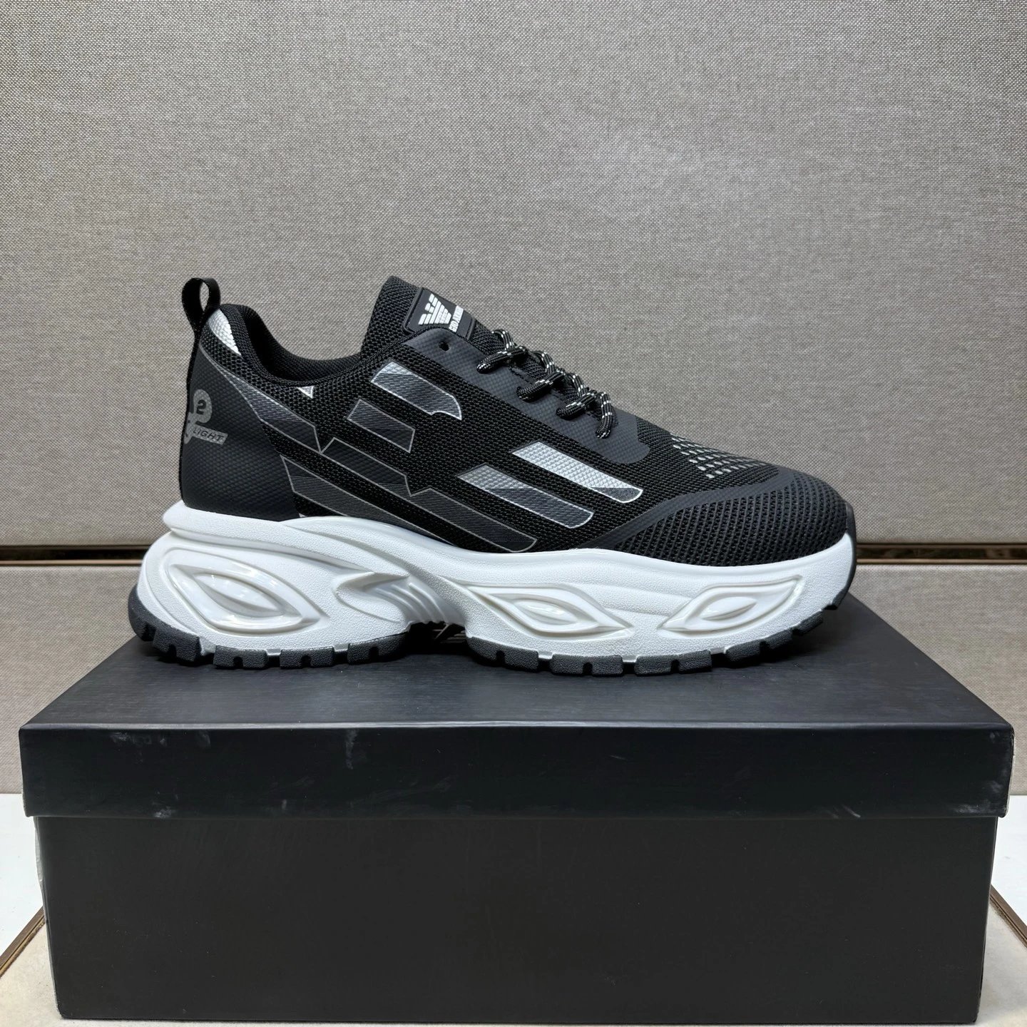Emporio Armani Eagle Runner Sneaker Black White