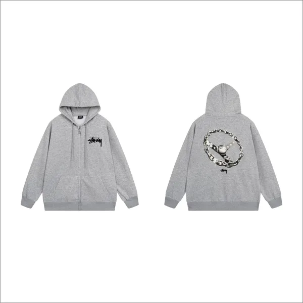 Stussy Graphic Zip-Up Hoodie White - 9