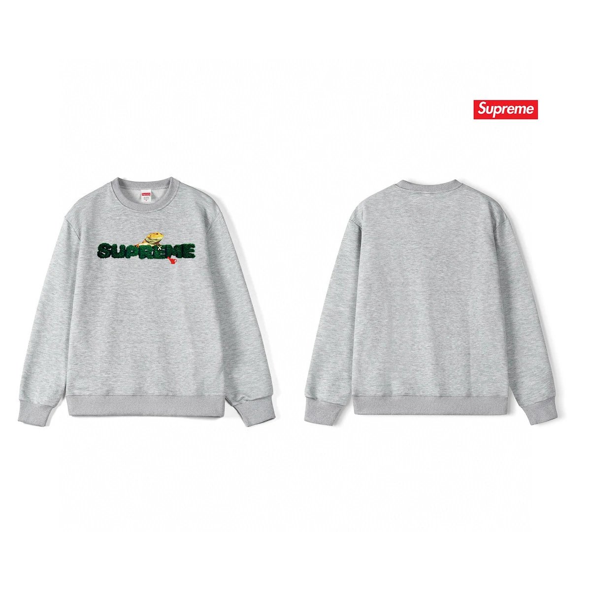 Supreme Monkey Logo Crewneck Sweatshirt White Hoodie - 11